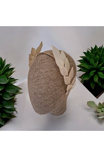 Mirnova Helen Model Özel Tasarım Beyaz Gelin tacı - Saç Aksesuarı