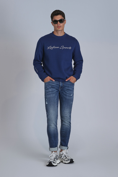 Lufian pantaloni slim pentru bărbați albaștri