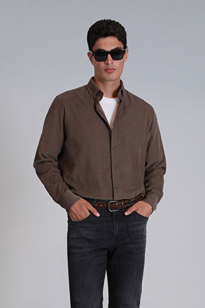 Lufian Water Erkek Basic Gömlek Slim Fit Kum