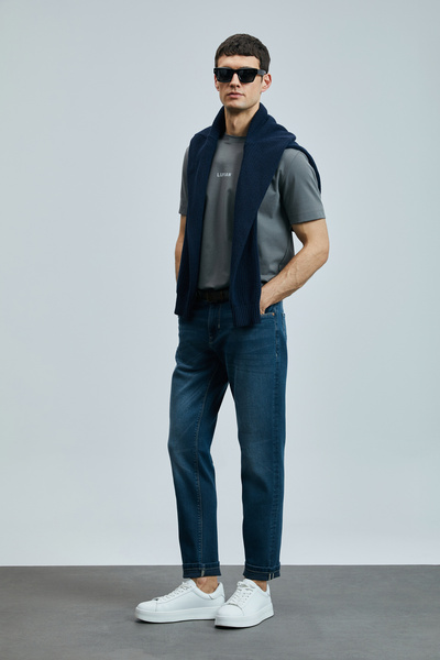 Lufian Eduard Smart Jean Men's Trousers Slim Fit Blue