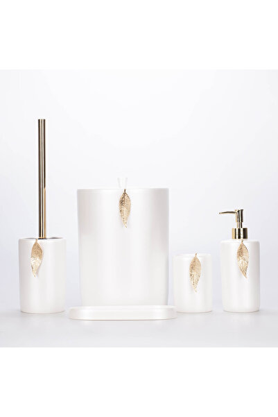 Selim طقم حمام ورقي لؤلؤي ذهبي