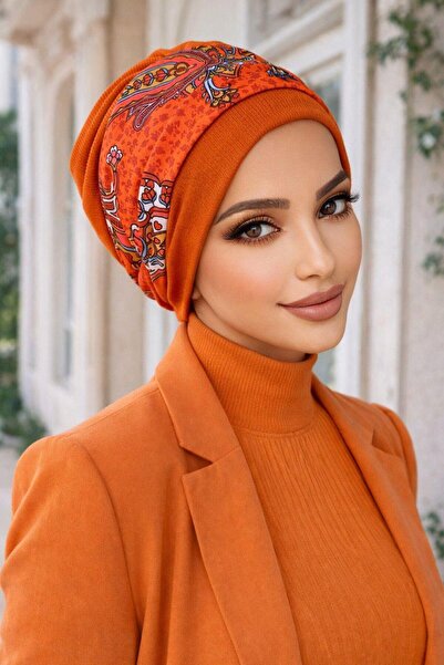 Aişe tesettür قبعة مخططة بنمط خطوط تان