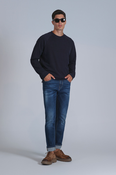 Lufian Edwin Smart Jean - Pantaloni slim pentru bărbați, albaștri