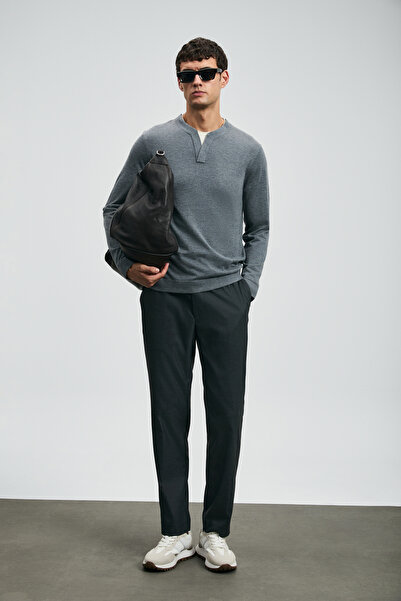 Lufian Amber Smart Erkek Chino Pantolon Slim Fit Antrasit