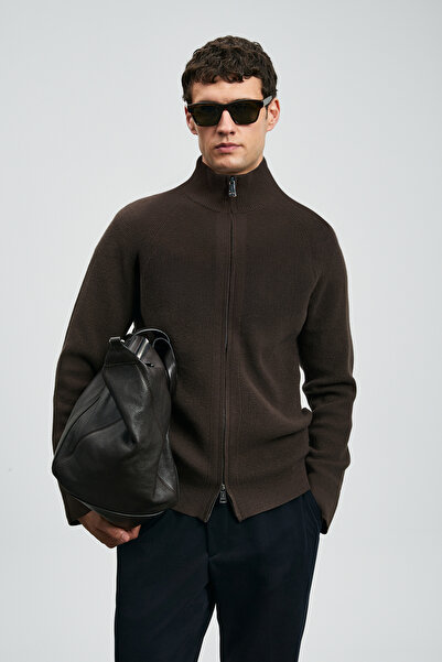 Lufian Amber Men's Cardigan Brown