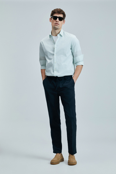 Lufian Charles Men's Basic Shirt Regular Fit Green