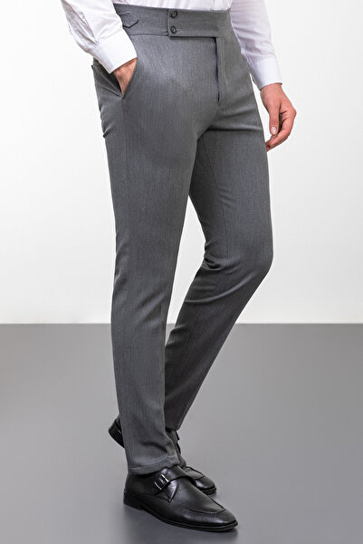 Mcr Düz Super Slim Fit Erkek Pantolon Gri - 38192.23K