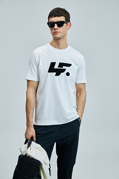 Lufian Onıx Modern Grafik T- Shirt Beyaz