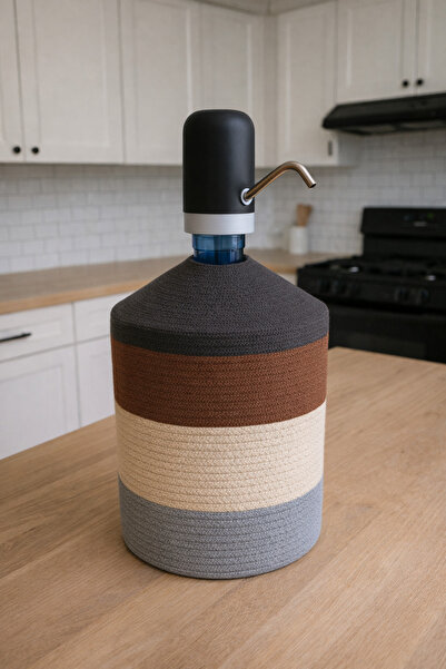 Efuliz Home Husă pentru dozator de apă cu aspect de răchită de iută, husă ele...