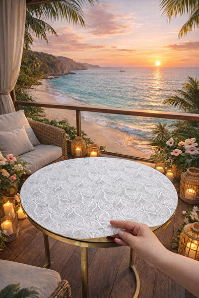 Rona Home Față de masă rotundă pentru masă de cafea – răchită de lux PVC șter...