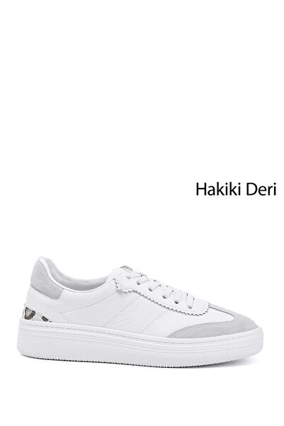 GÖNDERİ(R) Жіночі білі гумові шнурівки на підошві з натуральної шкіри