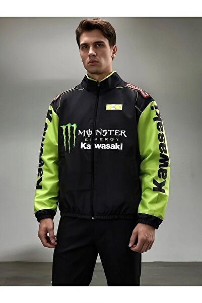 memetti m şekil Yeşil Unisex Paraşüt Kumaş Oversize Dijital Baskılı Siyah Rüz...