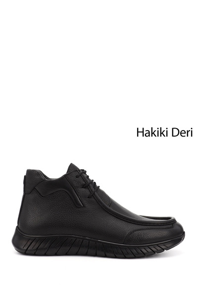 GÖNDERİ(R) Cizme negre pentru bărbați din piele naturală cu fermoar