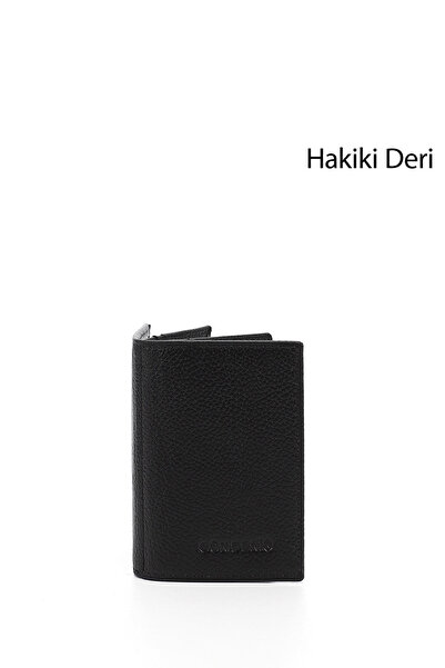 GÖNDERİ(R) BLACK Genuine Leather Unisex Card Holder 06205