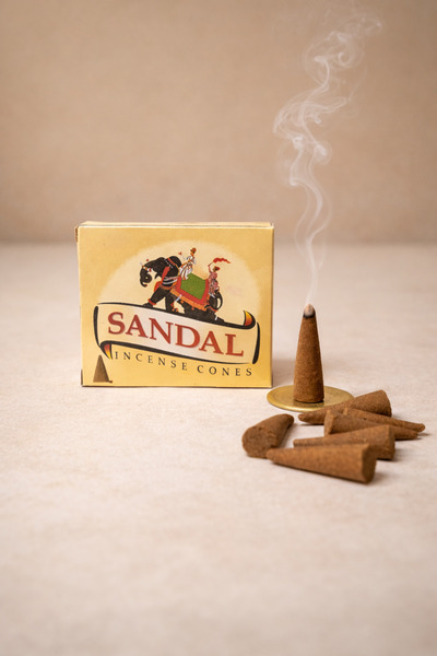 Sandalwood Scented Conical Incense – 10 Pcs Aromatic Incense & Room Fragrance