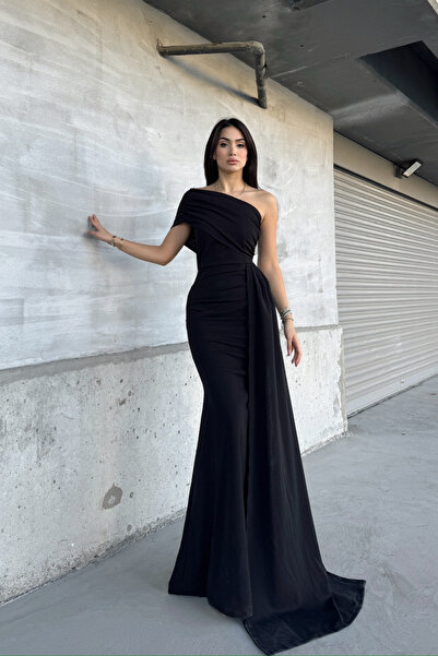 Sindimoda Ewo Kuyruklu Tek Omuz Abiye