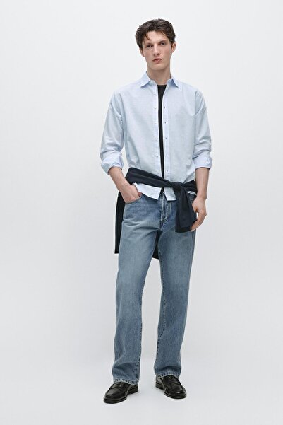 Massimo Dutti Keten karışımlı regular fit gömlek