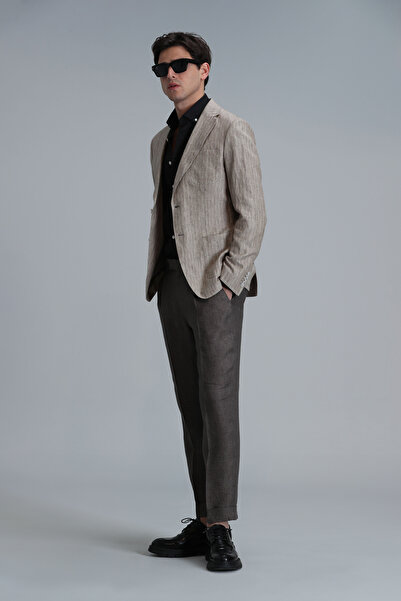 Lufian Star Smart Erkek Chino Pantolon Comfort Fit Kahverengi