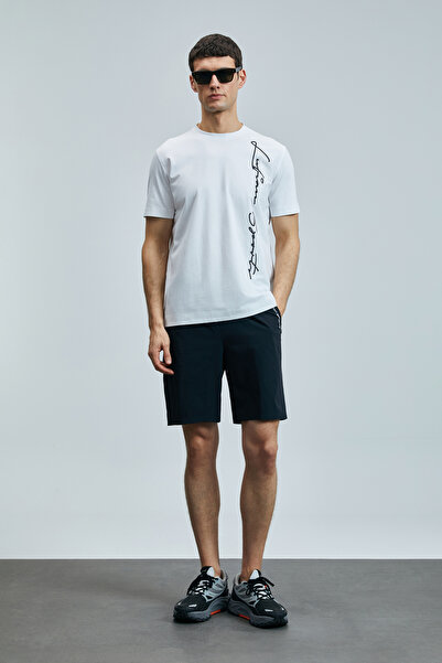 Lufian Justın Modern Grafik T- Shirt Beyaz