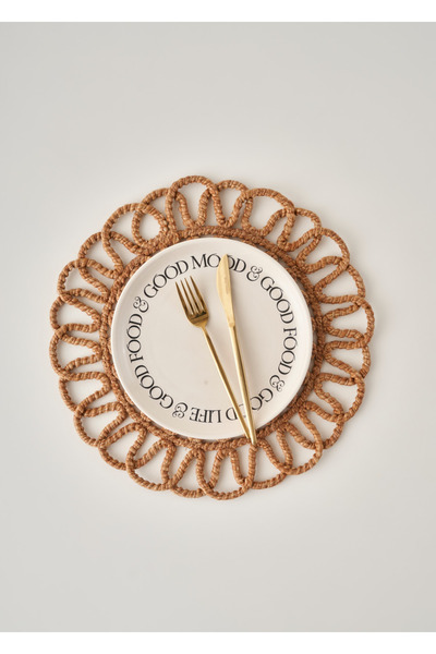 Bella Maison Rosy Örgü Amerikan Servis Kahverengi (35 cm)