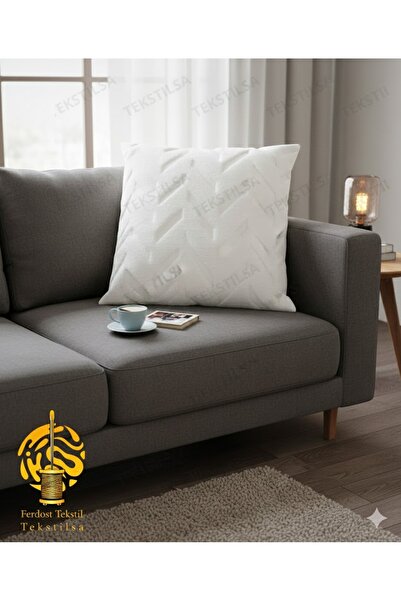 Tekstilsa Husă de pernă italiană albă, cu folie de aur, țesută, decorativă, h...