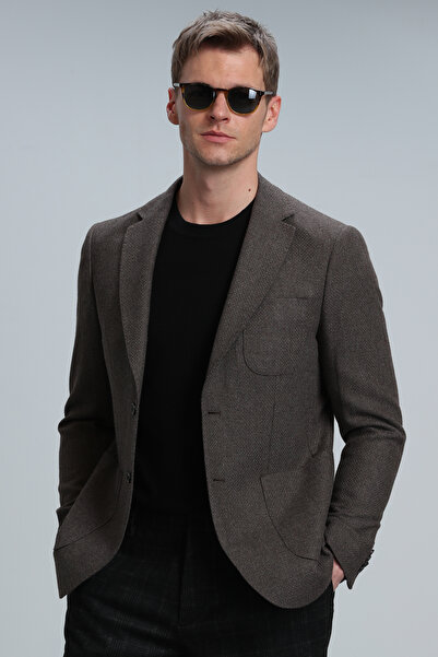 Lufian Gabrıel Sports Men's Blazer Jacket Slim Fit Brown