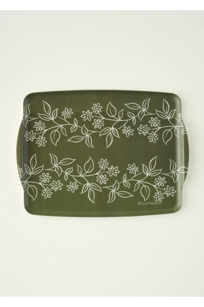 Bella Maison Leaf Melamin Tepsi Yeşil (42x31 cm)