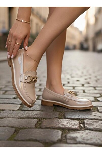 marinarosse Kadın Valentina Bej Günlük Toka Detaylı Loafer Ayakkabı