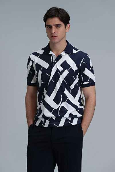 Lufian Cara Smart Men's Polo T-shirt Navy Blue
