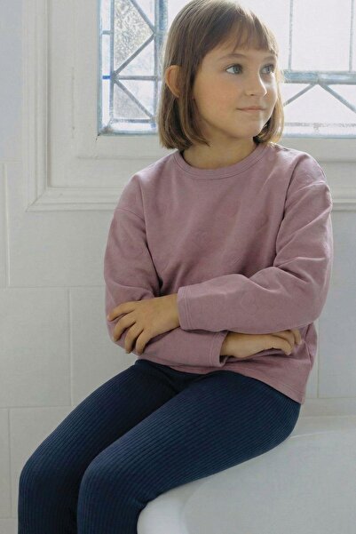 Cigit Long Sleeve T-Shirt Set 1-7 Years Lilac