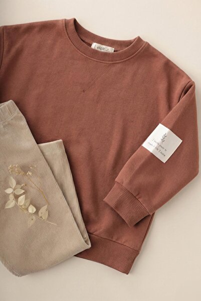 Cigit Sweatshirt Set 2-10 Years Old a Brown