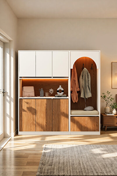 Avmpark Elva Portmanto 3 Kapaklı Askılı Minderli Led Işıklı Ayakkabılık Vesti...