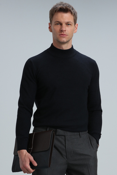 Lufian Port Half Fisherman Men's Sweater Navy Blue