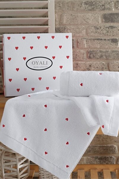 OYALI Βιολογικό Βαμβάκι - Πριμονιού Καρδιά Κεντημένο Μικροβαμβάκι Πετσέτα Χερ...