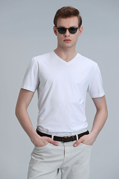 Lufian Tuna Modern Grafik T- Shirt Beyaz