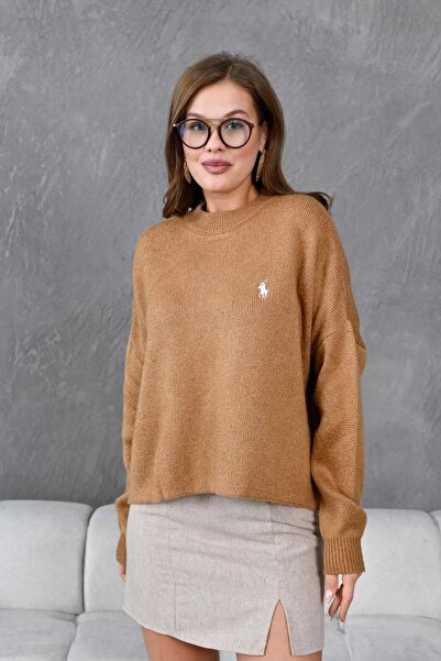 Park Karon Tricotaj pentru femei guler rotund supradimensionat Pulover 227045Sw