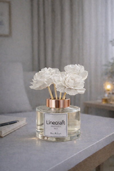 LİNECRAFT 150 Cc Seramik Çiçek Tasarımlı Çubuklu Oda Kokusu Japon Kirazı Aromalı