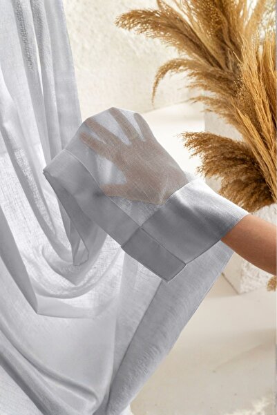 Etulle Calvora Keten Tül Perde Gri Mat