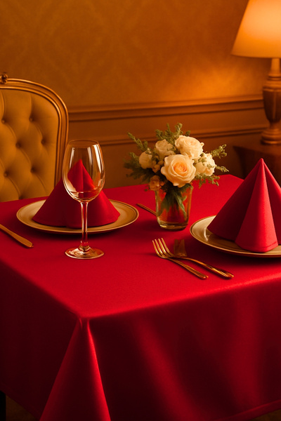 Bimotif Crvena bezbrižna otomanska svila Stolnjak 95x95 cm