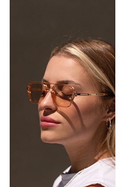 TomyHelf Nude Çerçeve Nude Cam Dikdörtgen Kadın Güneş Gözlüğü