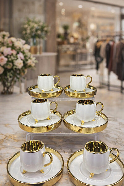 LeylArt Zarafet 6-Piece Glass Coffee Cup Set