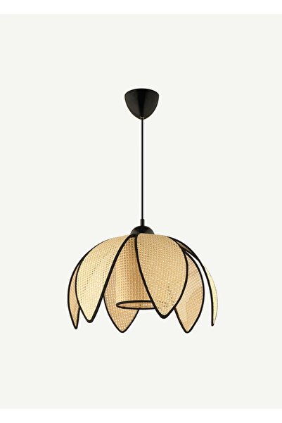 Bella Maison Lento Hasır Sarkıt Avize Krem-Siyah (40x70 cm)