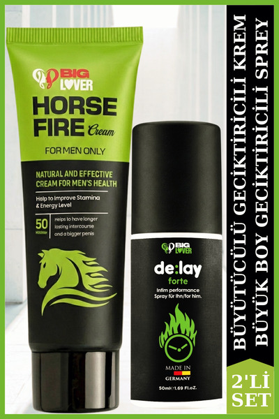 Big Lover Erkek Bakımına Özel Büyütücülü Geciktiricili Krem + Büyük Boy Gecik...