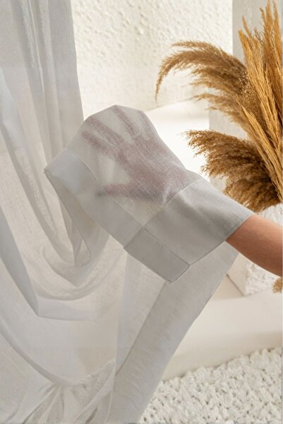 Etulle Calvora Keten Tül Perde Krem Mat