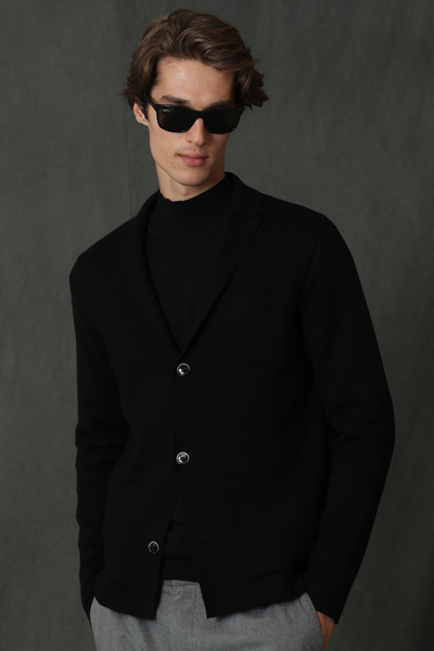 Lufian Pánský Cardigan Sander Black