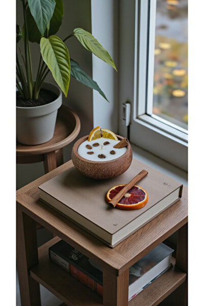 COCOS CANDLES Aromaterapi - Lavanta Esanslı Doğal Soya Wax Mum Portakal Kahve...