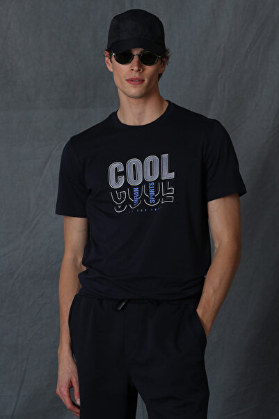 Lufian Μπλουζάκι Maya Modern Graphic Navy Blue