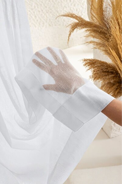 Etulle Calvora Keten Tül Perde Beyaz Mat