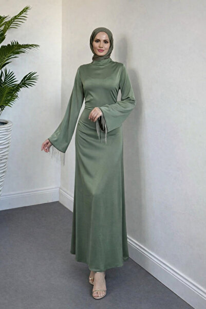 Tesettür Diyarı Rochie de seară Perla cu detaliu lanț spaniol pentru femei - ...