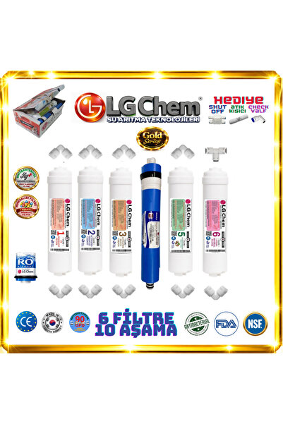 ligth gastro LG Chem KAPALI KASA SU ARITMA CİHAZLARI 6 FİLTRELİ SET.90 GPD NA...